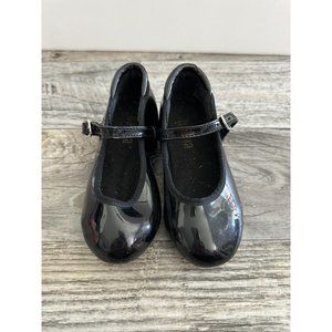 Balera Girl's Toddler size 10.0 c style B70 Slip on Black Patent Child Tap Shoes